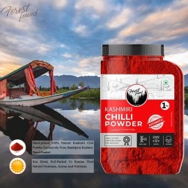 Forest Found Kashmiri Red Chilli Powder | Lal Mirch |Pure And Ready To Use | 100% Authentic,Mild,Deep Red Color (1kg)(packing may vary)