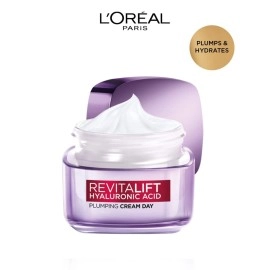 LOral Paris Day Cream for Women, Hydrates and Replumps, For Radiant Skin, Revitalift Hyaluronic Acid, 50ml