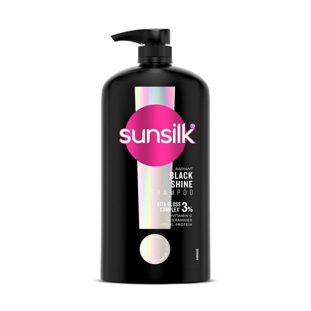 Sunsilk Black Shine, Shampoo, 1L, for Shiny, Moisturised & Fuller Hair, with Amla + Oil & Pearl Protein, Paraben-Free