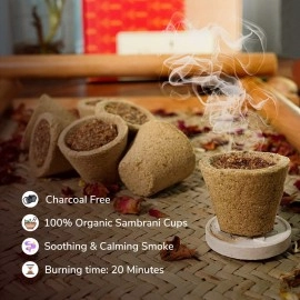 Nirmalaya Organic Havan Cups | Dhoop Cups for Pooja | (Havan Cups) 15 Count (Natural Rose)