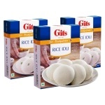 Gits Instant Rice Idli Breakfast Mix, Makes 45 per Pack, Pure Veg, Authentic South Indian Breakfast Recipe, 1500g (Pack of 3 X 500g Each)