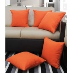 AIRWILL Cotton Cushion Covers Cushions & Pillows (Orange, Pack of 5)