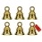 UAPAN Brass Decorative Hanging Bell for Festival Home Temple Decoration with J Hook (Pack of 6, 2 Inch)