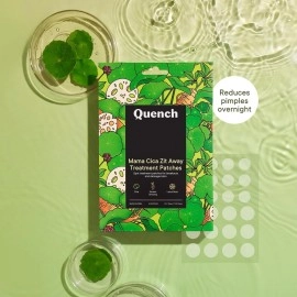 Quench Botanics Mama Cica Zit Away Treatment Patches | Hydrocolloid Acne Patches | Shrinks Pimples and Clears Pores | with Cica, Korean Ginseng, Lotus Root, Witch Hazel, and Tea Tree Oil (24 patches)