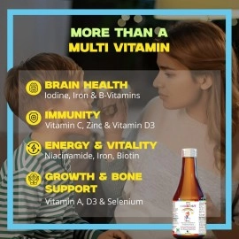 HealthBest Kidbest Iron (Haematinic) Syrup | Zinc | Folic Acid | 200 ML