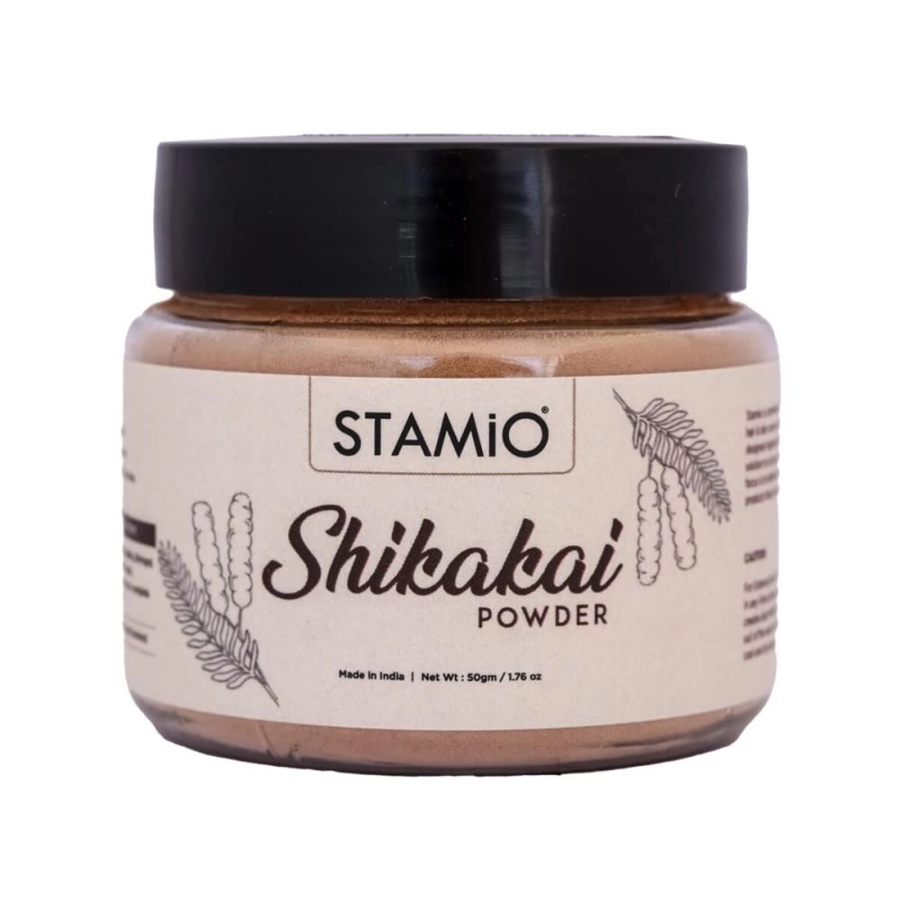 STAMIO Shikakai Powder 50 gm for Hair Wash, Pack, Mask, Shampoo, Scalp Care | Seedless Dried Acacia concinna | Natural Cleanser Conditioner | All Hair Types | In Jar 1.76 oz