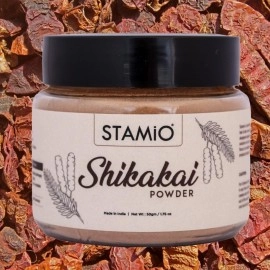 STAMIO Shikakai Powder 50 gm for Hair Wash, Pack, Mask, Shampoo, Scalp Care | Seedless Dried Acacia concinna | Natural Cleanser Conditioner | All Hair Types | In Jar 1.76 oz