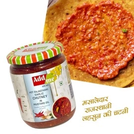Add me Rajasthani Garlic Chutney 500G Glass Pack masaledar lassan ki Chutney