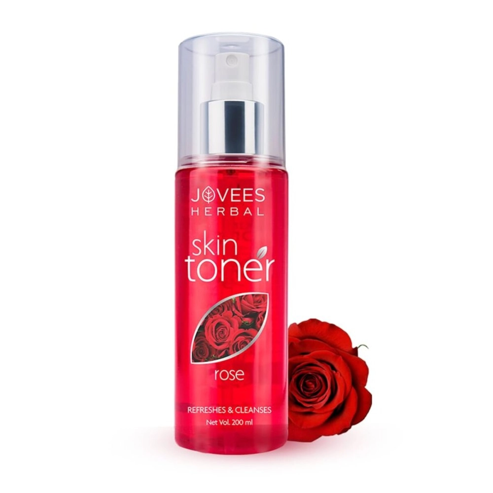 Jovees Herbal Rose Skin Toner For Refreshing Youthful Skin, Tightens Pores, Healthy Glow | Face Mist & Toner For Normal to Dry Skin | Paraben, Alcohol And Chemical Free- 200ml