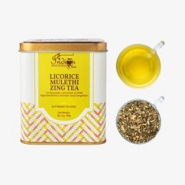 The Indian Chai - Licorice Mulethi Zing Tea 30 Pyramid Tea Bags for Immunity and Stress