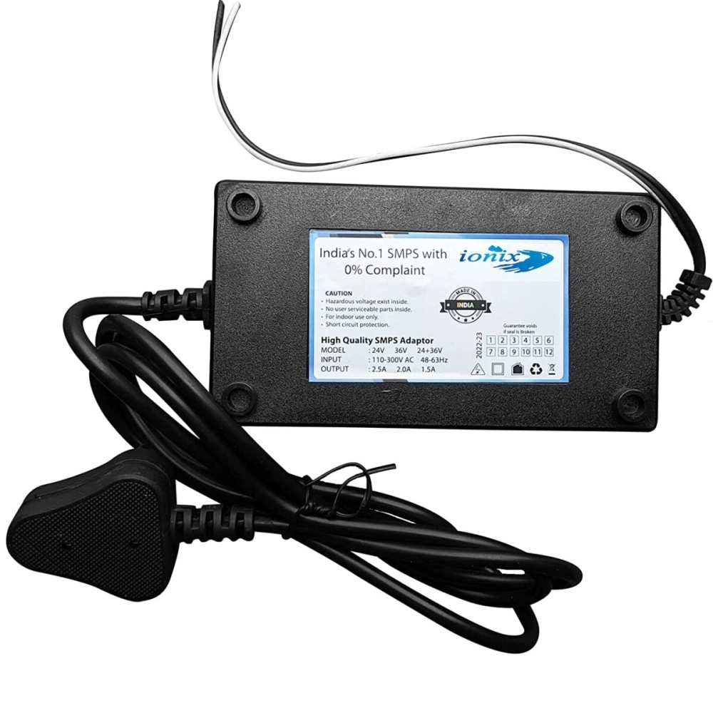 Ionix RO SMPS 24V, 2.5A Power Supply for RO Water Purifier, Black, 1 Piece, Waterproof SMPS 24V