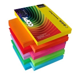BRUSTRO Copytinta Mixed Bright Colour Craft Paper| A4 Size | 80 GSM | Pack of 40 Sheets (10 colors x 4 sheets)|Ideal for DIY Art, Origami Ideas, Printing, Stationery, Students, Professionals.