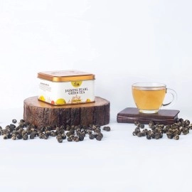 The Indian Chai - Jasmine Pearl Green Tea 50g, Hand Rolled Jasmine Tea Loose Leaf with Delightful Aroma, Experience Soothing Scent of Jasmine Mellows Awaking Caffiene of Green Tea Pearl