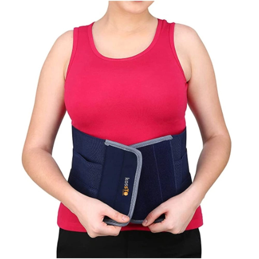 kossto abdominal belt after delivery for tummy reduction, Lumbo Sacral, Lower Back Brace provides Back Pain Relief - Breathable Belt for Men and Women (Universal size)