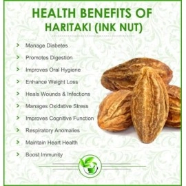 LivShine Natural Dried Whole Haritaki/Harad/Inknut for Dark Circles 200Gm
