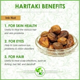 LivShine Natural Dried Whole Haritaki/Harad/Inknut for Dark Circles 200Gm