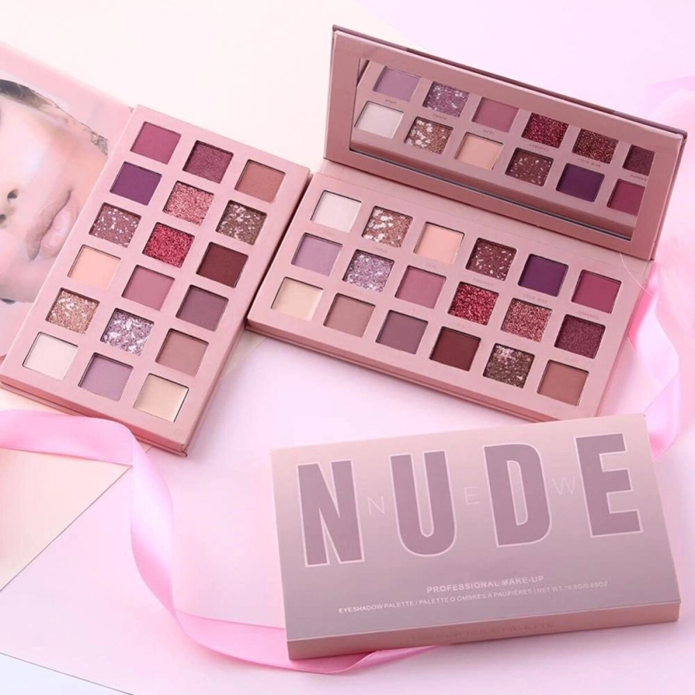 HUDA GIRL BEAUTY Nude Edition Eyeshadow 18 Color Palette, Shimmer and Matte Shades for Eye Makeup.