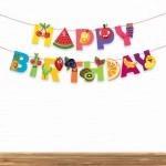 Festiko Tutti Frutti Happybirthday Fruits theme Party Decoration Banner/Bunting,Tutti Fruttis party Favors for Kids Birthday Decoration(Banner/Bunting with Ribbon)