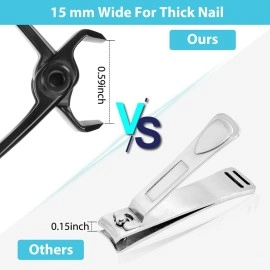 MAYCREATE Nail Cutter for Men Toe Nail Cutter for Thick Nails Cutting Clipper Trimmer for Women Wide-Opening Sharp Jaws Stainless Steel Large Nail Clippers Set with Nail File