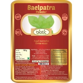 Biotic Belpatra Powder (Aegal marmelos) Bel Patra, Bael Leaf Powder for diabetes - 100 gm