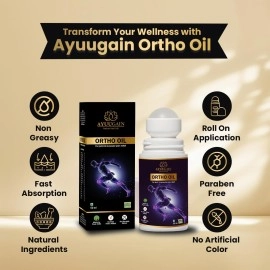 Ayuugain Ayurvedic Ortho Pain Relief Oil for Joint, Knee & Back Pain | Orthopedic Pain Relief Massage Oil | Effective and Long-lasting Pain Relief Roll-On - 50 ML