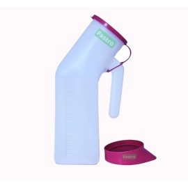 Fastro 1000 ML Portable Urine Pot with Cap | Polypropylene Safe Medical Grade Plastic Pee Collector for Male, Female & Bedridden Adults - Pack of 2