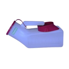 Fastro 1000 ML Portable Urine Pot with Cap | Polypropylene Safe Medical Grade Plastic Pee Collector for Male, Female & Bedridden Adults - Pack of 2