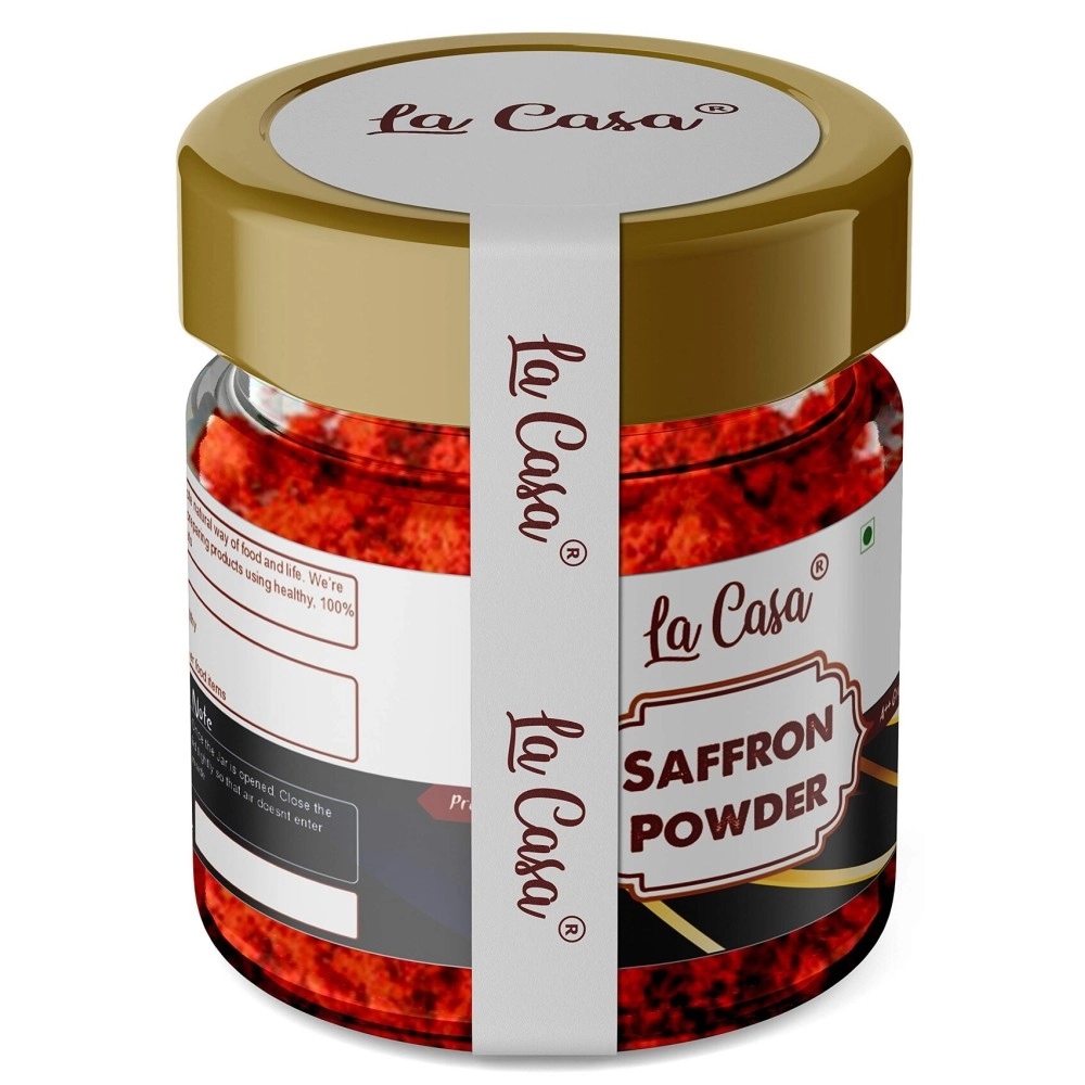 La Casa Saffron Powder | Original Kashmiri Kesar Powder | Premium Organic A++ Grade | for Face/Beauty/Food/Colour/Aroma/Tilak | Purest Finest Sundried Natural Saffron | 1gm |