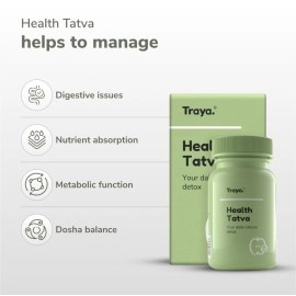 Traya Health Tatva Immunity Booster Tablet For Stress Relief & Metabolism Boost, Plant-Based Ayurvedic Tablets, Contains Pippali, Ajwain & Sonth (60 Tablet)
