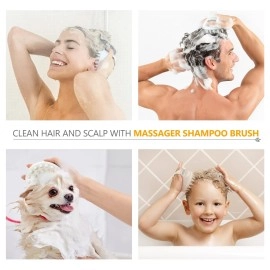 Sndyi Soft Silicone Scalp Massager for Dandruff Removal and Hair Growth - Wet Dry Scalp Exfoliator Brush for Scalp Care - Beige