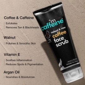 mCaffeine Espresso Coffee & Walnut Face Scrub for Women & Men | Exfoliate Scrub for Face - Removes Blackheads & Whiteheads, Polishes for a Soft & Smooth Skin - Natural & Vegan 75gm