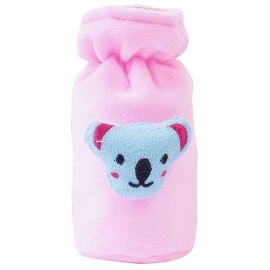 Kuber industries Rabbit Design Velvet Newborn Baby Feeding Bottle Cover-Pack of 3 (Blue & Red & Pink)