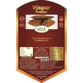 Biotic Vijaysar Powder (Pterocarpus Marsupium) Vijay sar Powder for Diabetes - 200gm