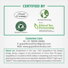 Gopaldhara Darjeeling Tea Rare Muscatel Gold 75g Tin Can - (Royal Series) FTGFOP1 Second Flush Black Tea directly from the Highest Elevation 7000 Feet