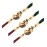 I Jewels 18k Gold Plated Indian Traditional Designer Multi-colour Peacock Rakhi for Men/Brother (R702-3) (Pack of 3)