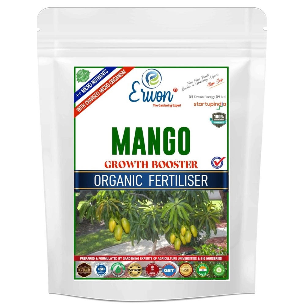 Erwon Mango Growth Booster, Premium Essential Powerful Organic Fertilizer For Overall Growth Of Mango Plants, With Charged Micro-Organism And ++ Micronutrients (900 Gm), Powder