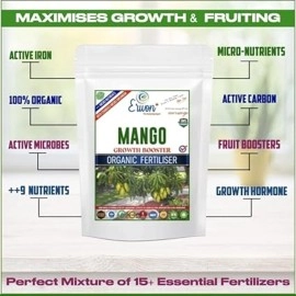 Erwon Mango Growth Booster, Premium Essential Powerful Organic Fertilizer For Overall Growth Of Mango Plants, With Charged Micro-Organism And ++ Micronutrients (900 Gm), Powder
