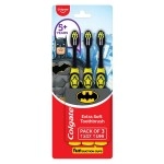 Colgate Kids Batman Toothbrush, Extra Soft With Tongue Cleaner (Pack Of 3),Multicolour