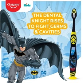 Colgate Kids Batman Toothbrush, Extra Soft With Tongue Cleaner (Pack Of 3),Multicolour