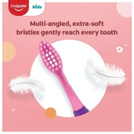Colgate Kids Barbie Manual Toothbrush, Extra Soft With Tongue Cleaner, Kids Toothbrush Ideal For 5+ Years Kids, Multi Colour(Combo Pack Offer Of 3)