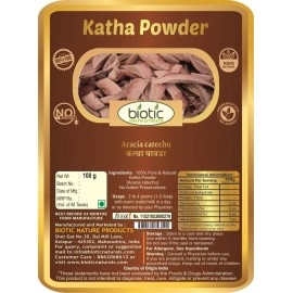 Biotic Katha Powder (Acacia Catechu) Kattha Powder - 100g