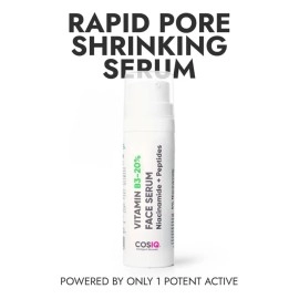 Cos-IQ 20% Niacinamide Face Serum with Vit B3 & Hyaluronic Acid 30ml - Clear Glowing Skin, Bright Skin, Reduces Dullness, Hydrates & Repairs Skin, Reduces Acne Marks, Pore Shrinker Formula
