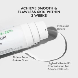 Cos-IQ 20% Niacinamide Face Serum with Vit B3 & Hyaluronic Acid 30ml - Clear Glowing Skin, Bright Skin, Reduces Dullness, Hydrates & Repairs Skin, Reduces Acne Marks, Pore Shrinker Formula