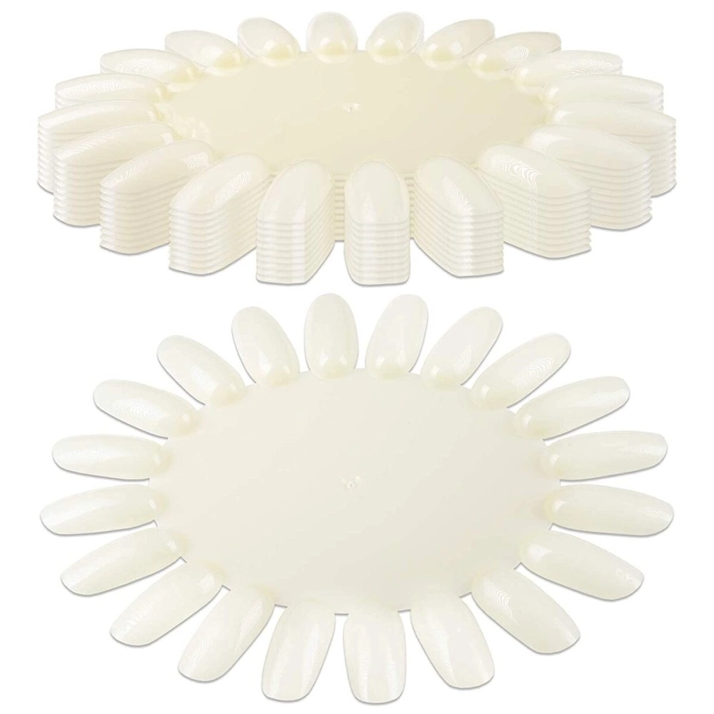 Red Square Nail Tips Display Board for Nail Art Design Pattern Practice and Swatch Nail Polish Colors 10pcs(owal)