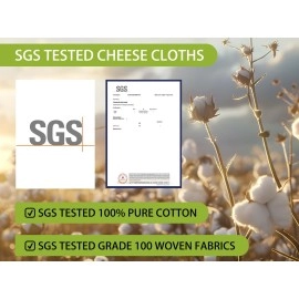 Olicity Cheese Cloths, 6PCS, Grade 100,20x20Inch Hemmed Cheese Cloth Fabric Reusable Fine Mesh Cloth Strainer, 100% Cotton Unbleached Precut Muslin Cheesecloth for Straining, Cooking, Yogurt, Juicing