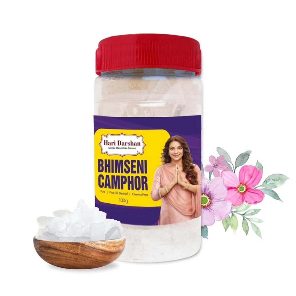 Hari Darshan Bhimseni Camphor-100G, Pooja, Havan, Meditation, Room Freshener