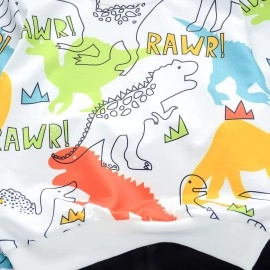 Googo Gaaga Boy\'s Cotton Printed Sweatshirt With Joggers In White Color (2-3 Years)