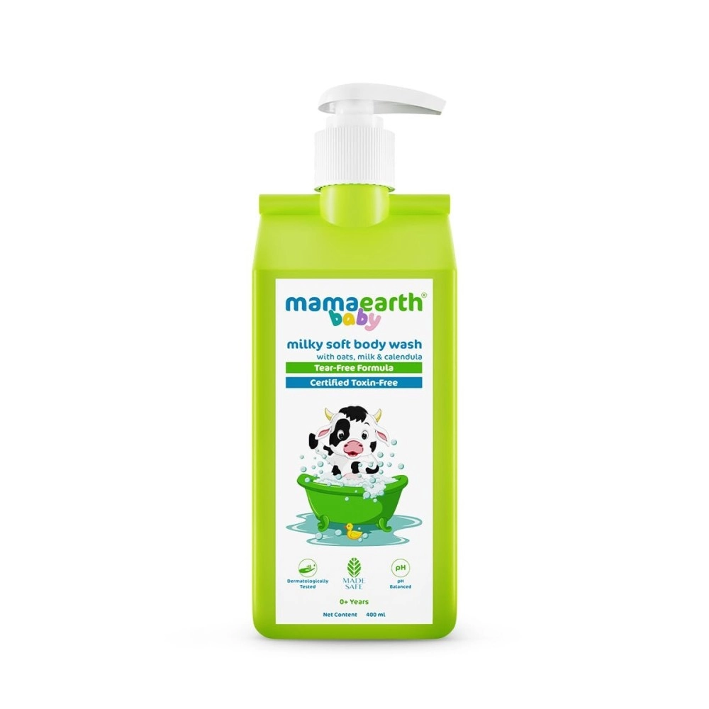 Mamaearth Milky Soft Body Wash for Babies with Oats, Milk and Calendula (400 ml)