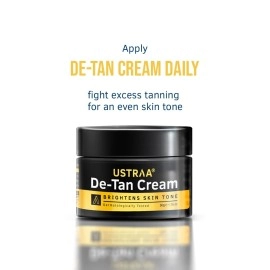 Ustraa Total De-Tan Kit - De-tan Face Cream, 50g - De-Tan Face Scrub with Walnut Granules, 100g