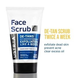 Ustraa Total De-Tan Kit - De-tan Face Cream, 50g - De-Tan Face Scrub with Walnut Granules, 100g